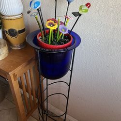 10” Beautiful Glass Plant Stand/Candle Holder