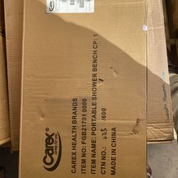 Carex Portable Shower Bench - Shower Bath Seat - Adjustable Width to Fit Most Bathtubs, Comfortable Contoured Seating Area with 300 Pound Weight Capac