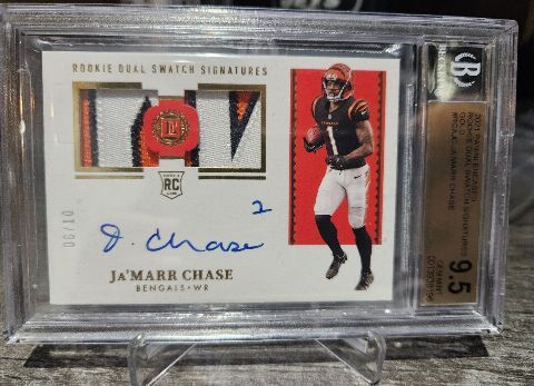 2021 Encased Jamarr Chase Rookie Dual Swatch Auto BGS 9.5/10