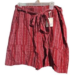 NEW Red And White Striped Shorts