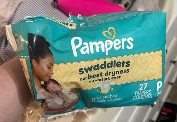 Pampers Swaddlers Size P Diapers 27 Count