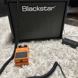 Black Star Amp With Distortion Pedal