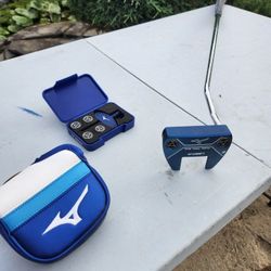 MIZUNO M CRAFT VI GOLF PUTTER WITH WEIGHTS AND HEAD COVER 