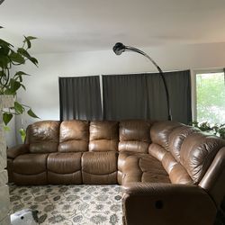 La-Z-Boy Leather Sectional With 3 Recliners/ MUST SELL ASAP/Best Offer