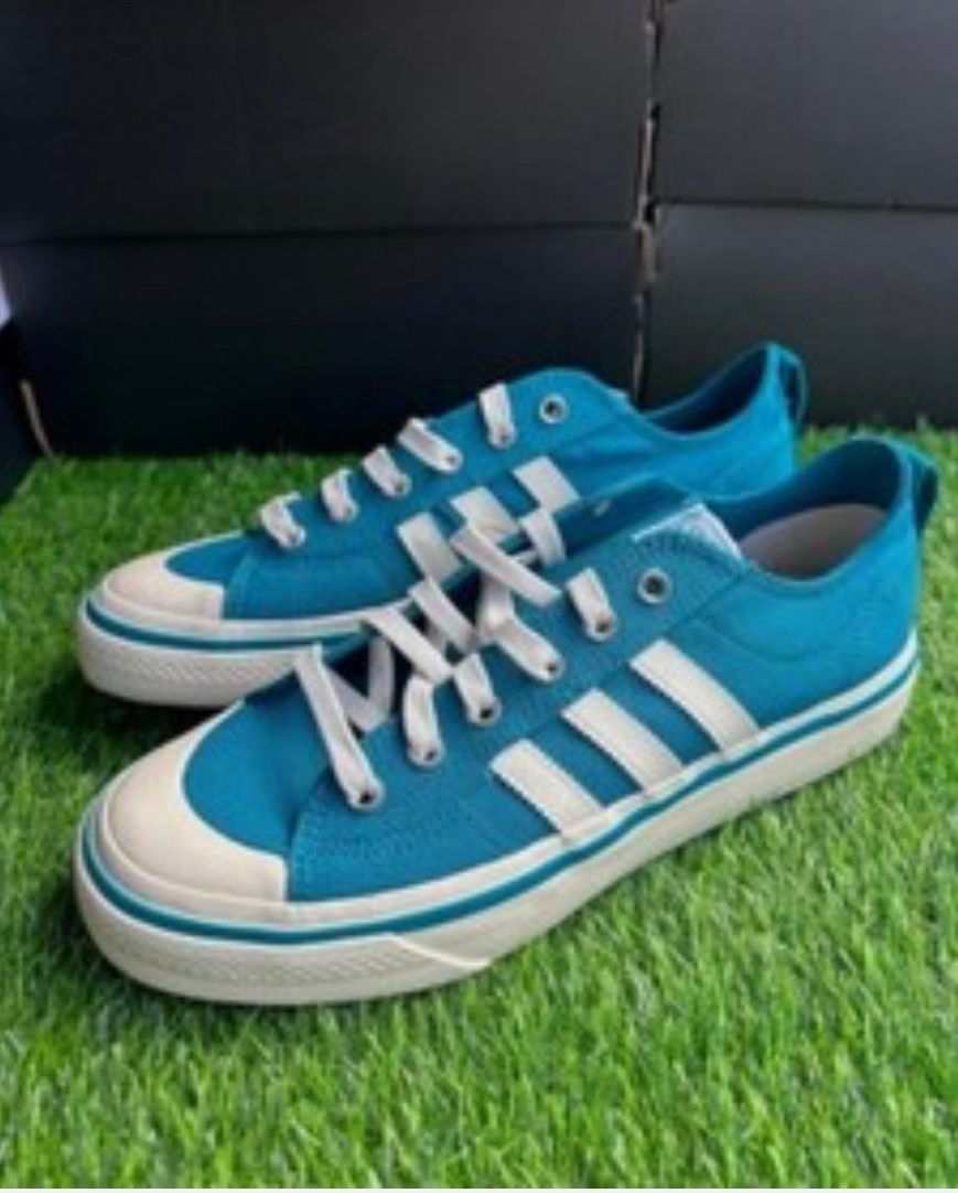 Adidas Nizza RF Originals Blue White Sneakers Retro HQ8566 Mens Size 11, Women’s size 12