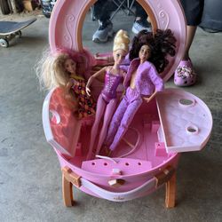 Disney Princess container And Barbies