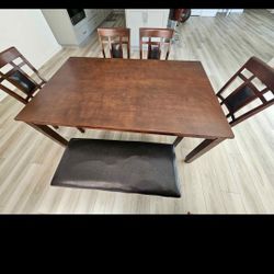Dining Table With 4 Chairs And Bench 