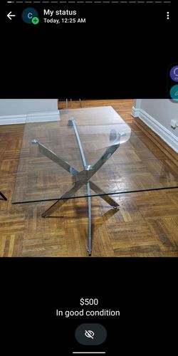 Glass dining table