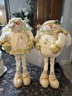 Snowman And Snowwoman Sold As A Set