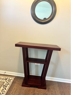 Modern Wooden Entryway Console Table - Rich Espresso / Cherry Finish