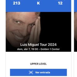 Tickets For  Luis Miguel Sacramento 7 April 