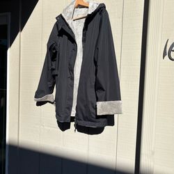 Free Country Black Teddy-Lined Jacket with Light Gray Trim Reversible