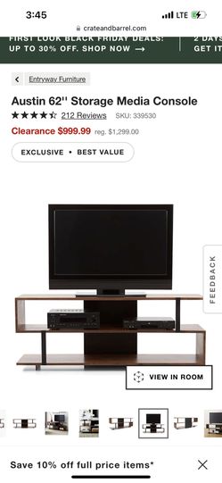 Crate And Barrel Console Austin 62 Inch Like New 