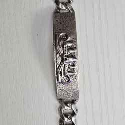 Pure Silver Men's Bracelet 100% authentic rare hand carve piece