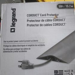 Legrand Wiremold Corduct 50 ft. 1-Channel Over-Floor Cord Protector, Gray & Tan 