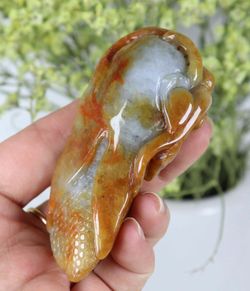 Very Rare gorgeous vintage Maroon yellow green Jade Jadeite 100% Natural color dragon corn pendant lucky stone of haven!