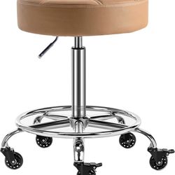 Rolling Stool, Adjustable Swivel Stool Chair for, Workshop, Salon, Tattoo, Office 20"-27"