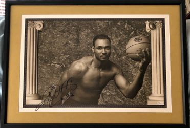 Karl Malone autographed 1992 USA Olympic Dream Team litho poster framed JSA Utah Jazz