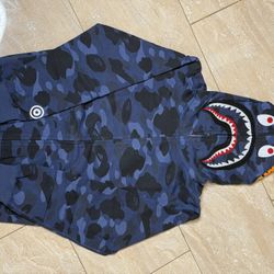 BLUE BAPE ZIP UPS