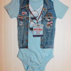 Hard Rock Cafe Baby 6 Month Unisex Boys Girls Bodysuit Shirt Born to Rock