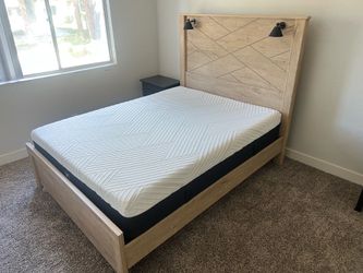 Queen bed frame and Mattress