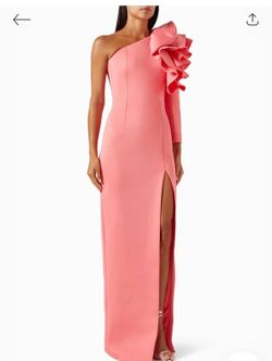 Jovani 38928 - High Slit Ruffled Sleeve Prom Gown