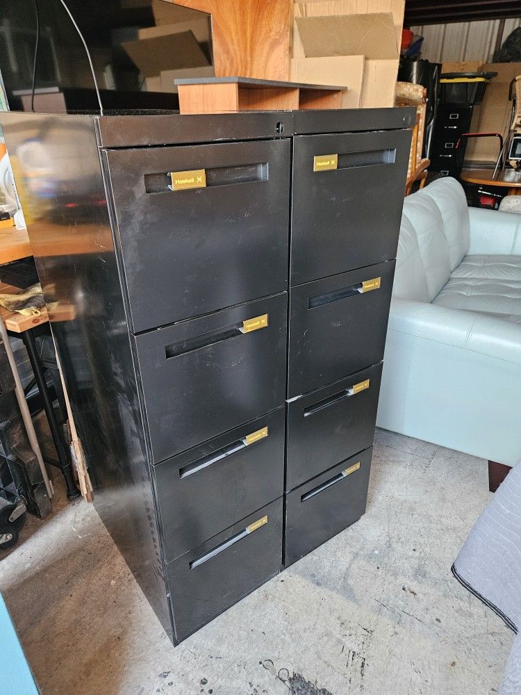 2 Matching 4 Drawer File Cabinets