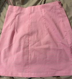 Pink Gingham Mini Skirt