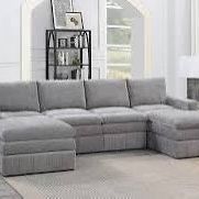 New 6 Piece Modular Sectional.  Grey Morgan Fabric.  66 X 118 X 66.  Free Delivery!