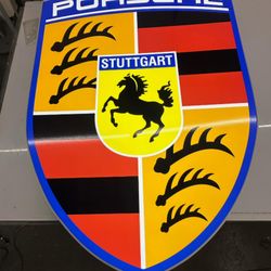 4 FOOT TALL VINTAGE PORSCHE SHIELD 🛡️ LOGO