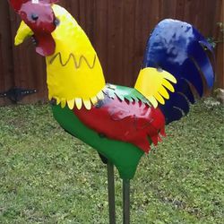 Metal Colorful Rooster (Yard Art) $95 each