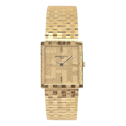 1970's Vacheron & Constantin Vintage Solid 18K Gold Watch with Basket-Weave Gold Dial and Bracelet. (Pre-Owned 7186)