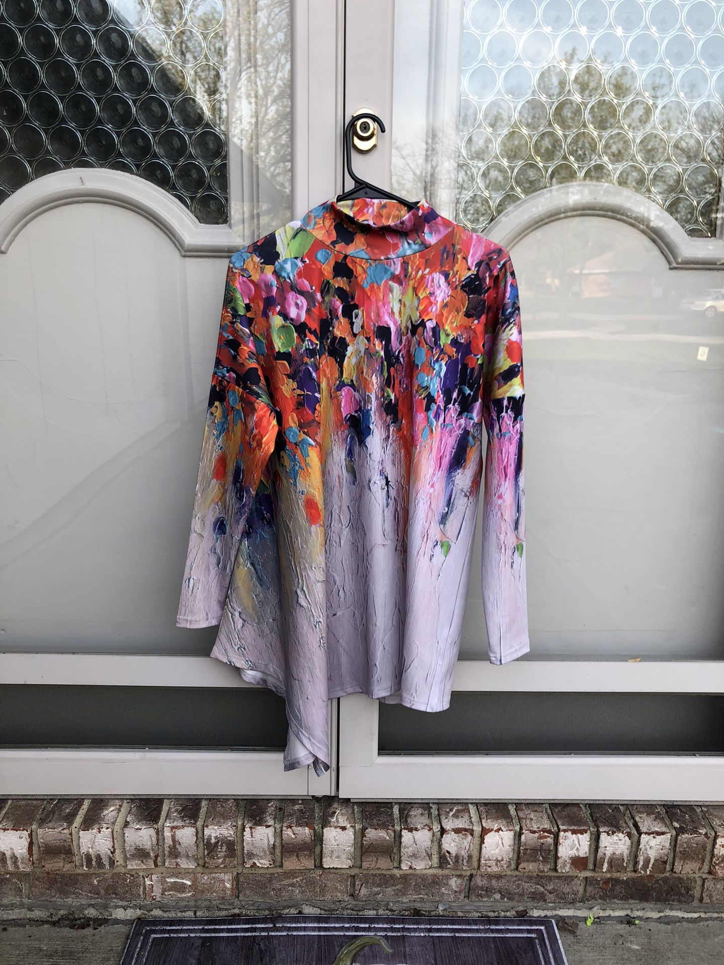 Asymmetrical Paint-Splatter Stretch Tunic (S)