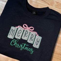 Merry Xmas Embroidered Sweatshirt 