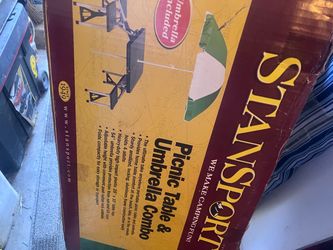 Stansport Picnic Table & Umbrella Combo
