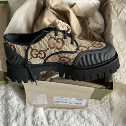 Gucci maxi GG lace-up Derby shoes