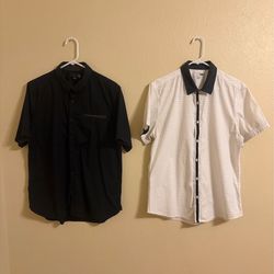 CBG by Guess Men’s Large Lot 2 Geometric Print Short Sleeve Button Up Shirts