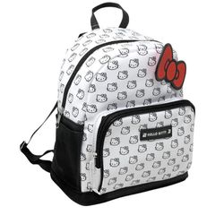 Sanrio Hello Kitty 10" Mini Backpack w/ Red Bow - Black/White
