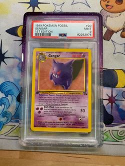 Gengar 1999 Pokemon Fossil 1st Edition 20/62 PSA 9