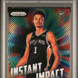 Victor Wembanyama ‘23 Prizm Basketball ‘Instant Impact’ Rookie Insert PSA 10