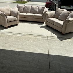Sofa, loveseat, and chair