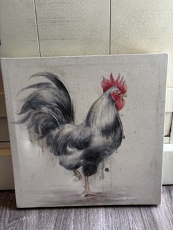 10x10” Rooster Canvas Wall Art Painting