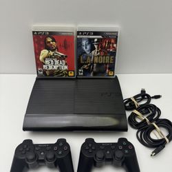 PS3 Super Slim 500 GB CECH-4301C 2 Games Bundle with 2 Controllers Tested