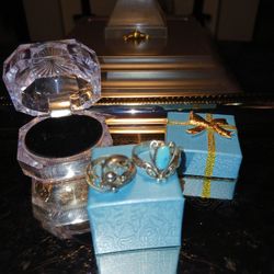 2X 925 Sterling Silver Old Rings Size 8 And Size 6