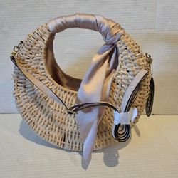 New Women's Scoop Handbag Large Straw Crossbody Bag