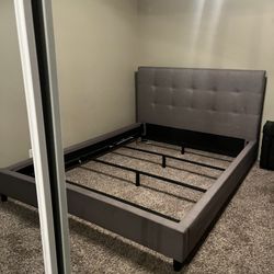 “Queen” Size Bed Grey, Moderate Condition 