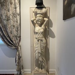  2 TRAVERTINE  HAND MADE  ANTIQUE  ( More Than 150 Years Old)  LIFE SIZE STATUES 