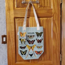 Cavallini & Co. Butterflies Tote Bag Vintage style New with tags Canvas, cotton Machine wash Size 13 "x 17" Pockets 