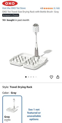 OXO Tot Travel Size Drying Rack with Bottle Brush NEW