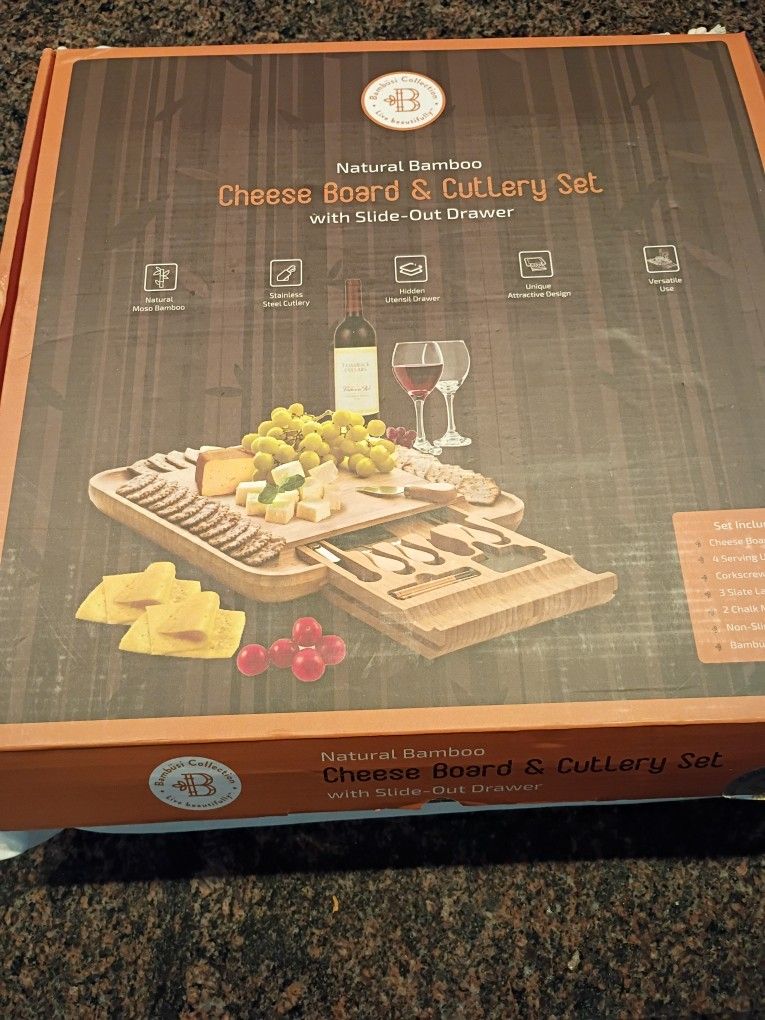 Cheese Board Set/Charcuterie Board With Utensils